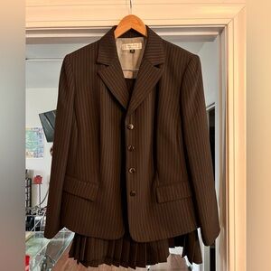 Tahari Brown striped skirt suit size 18w